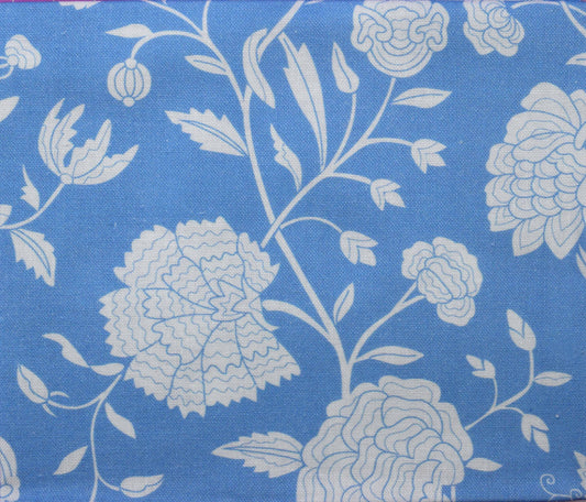 Blue and white Floral fat Quarter Bundle, Ornamental blues, quilting fabric - The Quilt Sanctuary