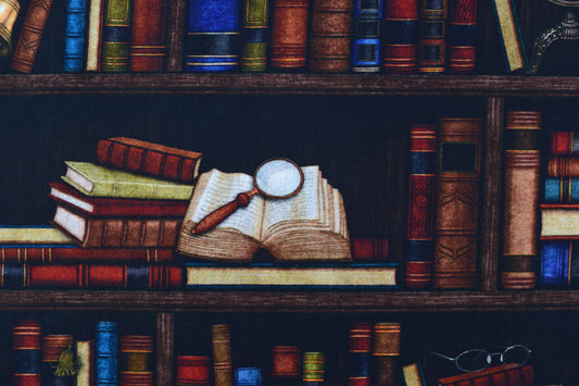 Book fabric, Library cotton quilting fabric - Price by the Half Metre - The Quilt Sanctuary