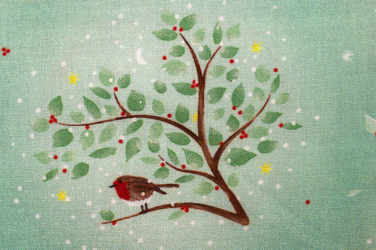 Robin fabric, Holiday quilting fabric, christmas fabric - Price by the Half Metre - The Quilt Sanctuary