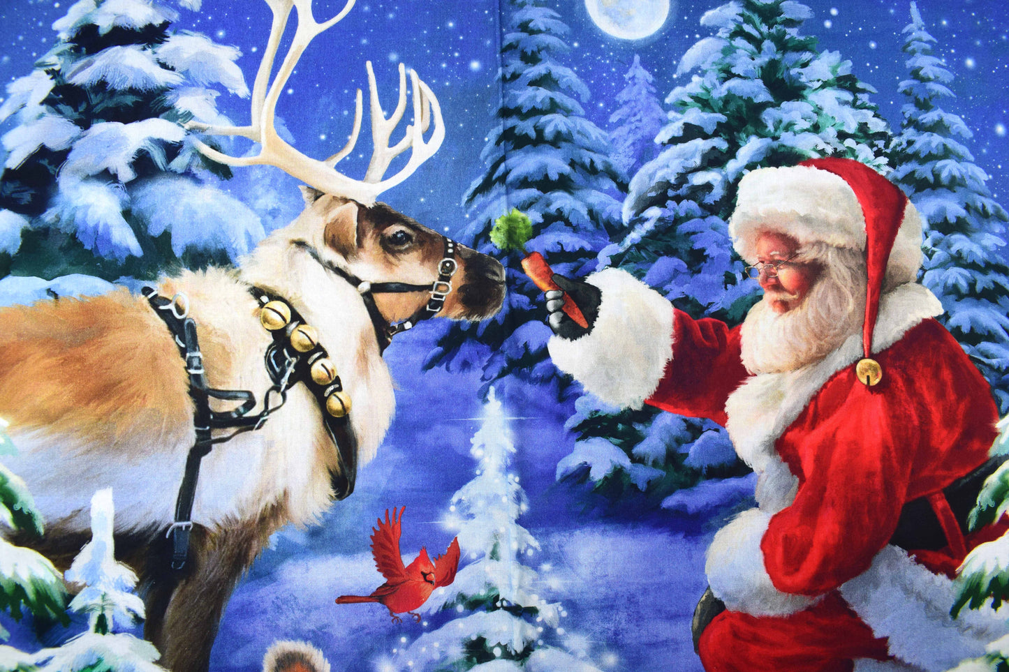 Christmas fabric panel, cotton Quilting panel, Season of giving