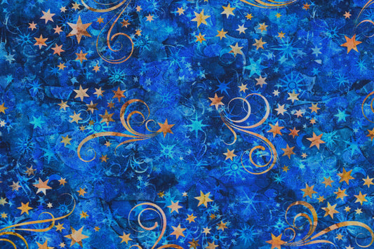 Blue star extra wide Quilting fabric, cotton fabric - Price by the Half Metre - The Quilt Sanctuary