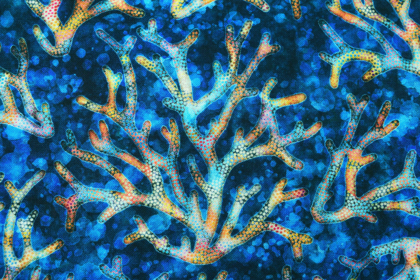 Coral Reef Fabric, Quilting fabric, cotton fabric, sea creatures, Oceana - Price by the Half Metre