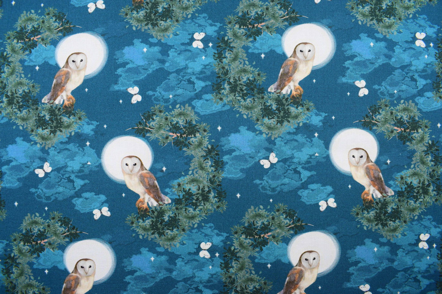 Night Owl Quilting Fabric, Barn owl cotton - Price by the Half Metre