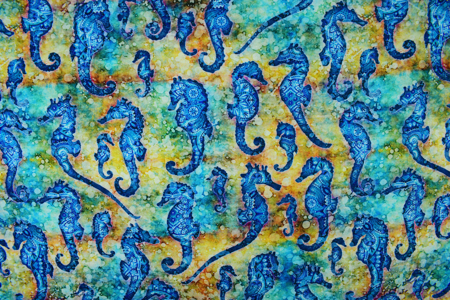Seahorse Fabric, Quilting fabric, cotton fabric, Oceana - Price by the Half Metre