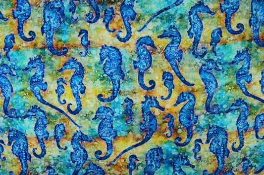 Seahorse Fabric, Quilting fabric, cotton fabric, Oceana - Price by the Half Metre - The Quilt Sanctuary