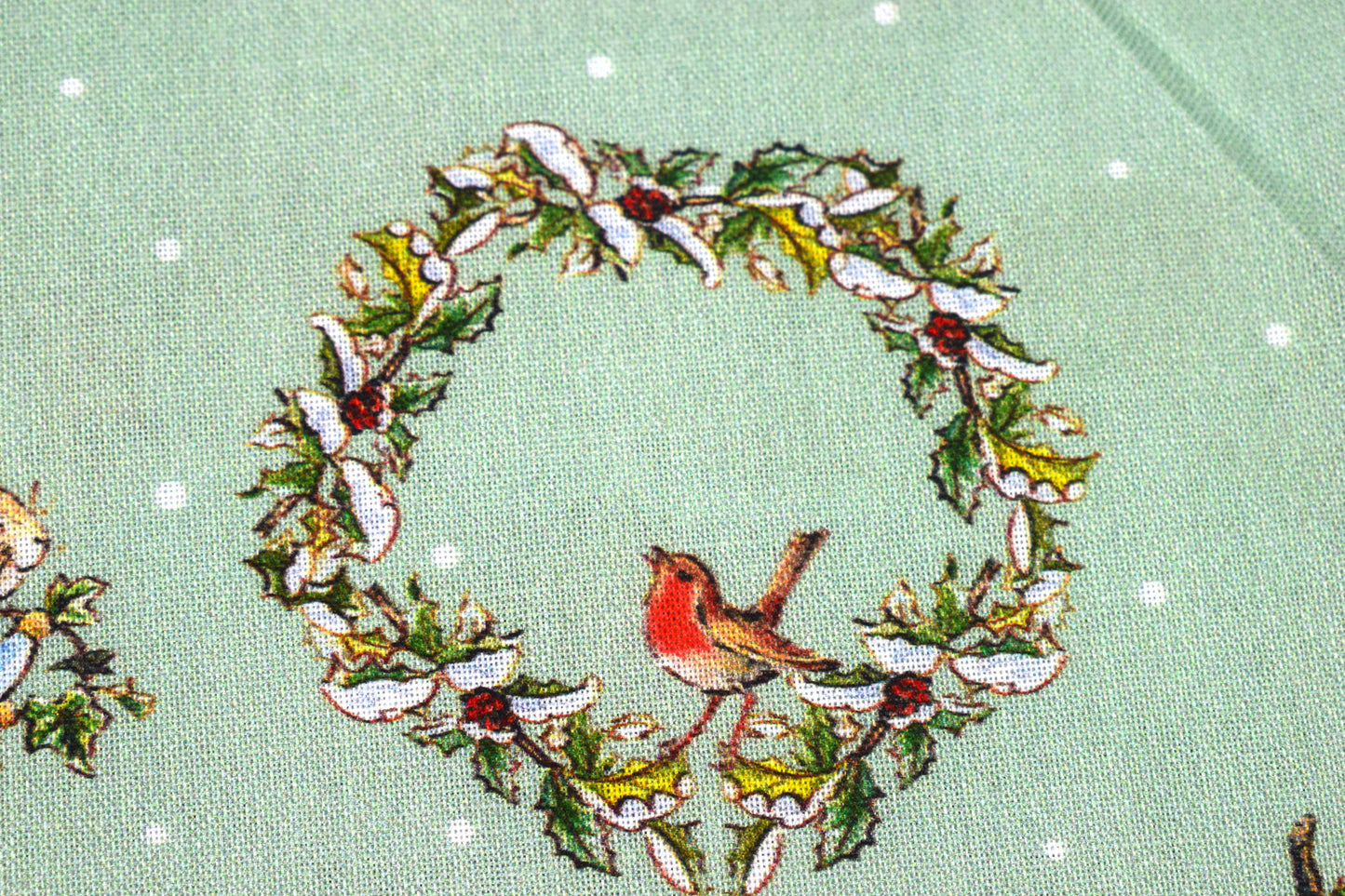 Green Peter Rabbit quilting fabric, Peter Rabbit, Beatrix Potter, holly and Ivy - Price by the Half Metre - The Quilt Sanctuary