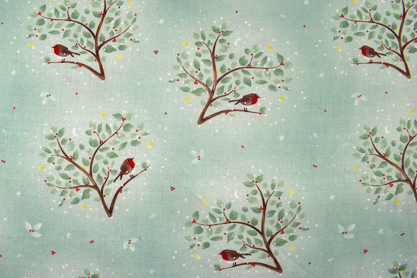 Robin fabric, Holiday quilting fabric, christmas fabric - Price by the Half Metre - The Quilt Sanctuary