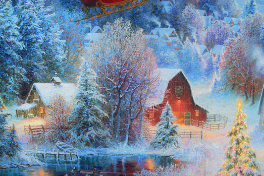 Night before Christmas fabric panel, cotton Quilting panel - The Quilt Sanctuary