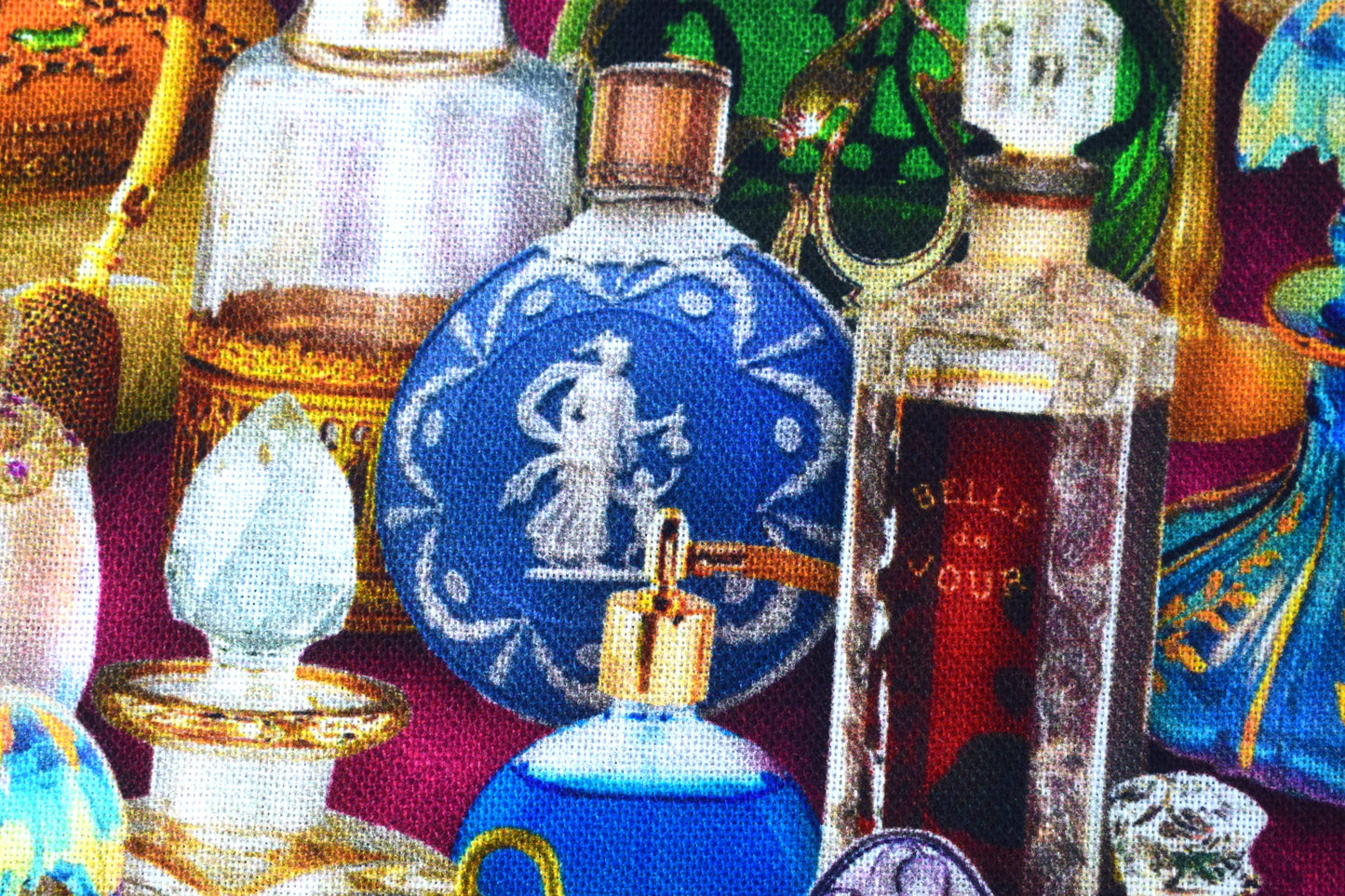 Vintage Perfume Bottles Quilting Fabric - Price by Half Metre - The Quilt Sanctuary