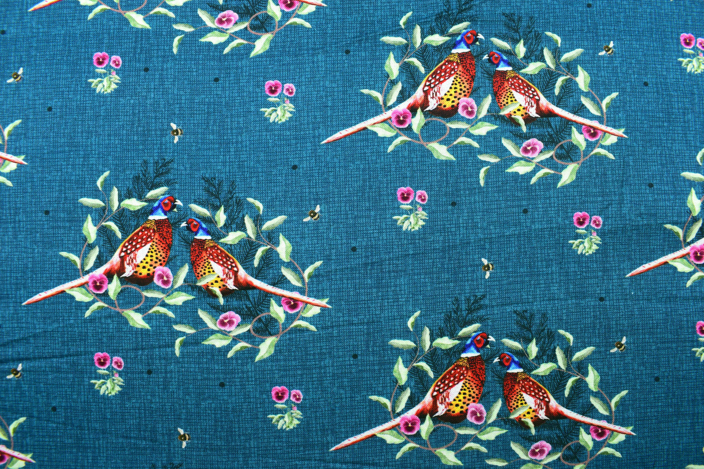 Country Pheasant Wreath Quilting Cotton - Price by the Half Metre