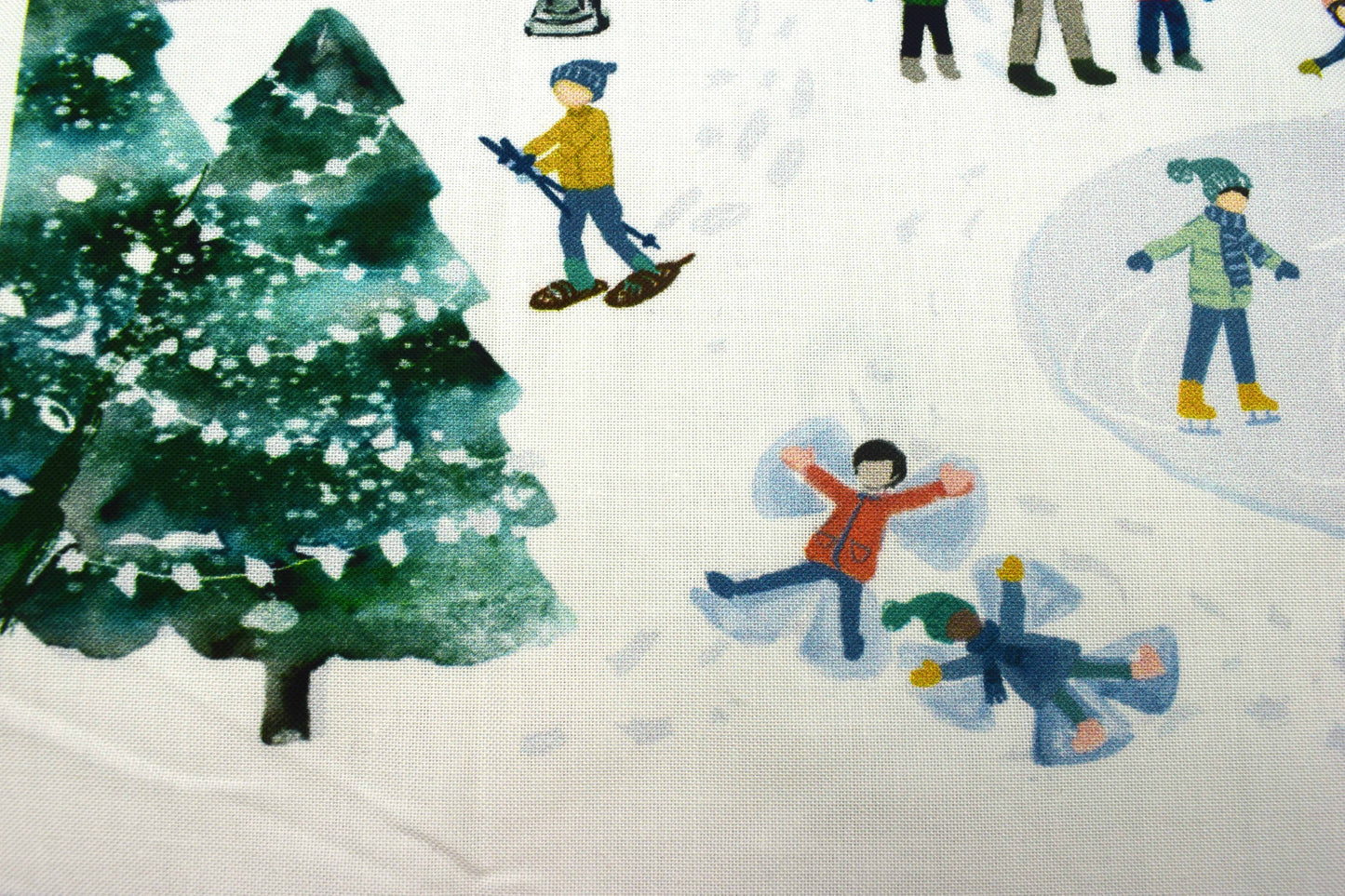 Christmas Village fabric advent calendar panel, re-usable advent calendar