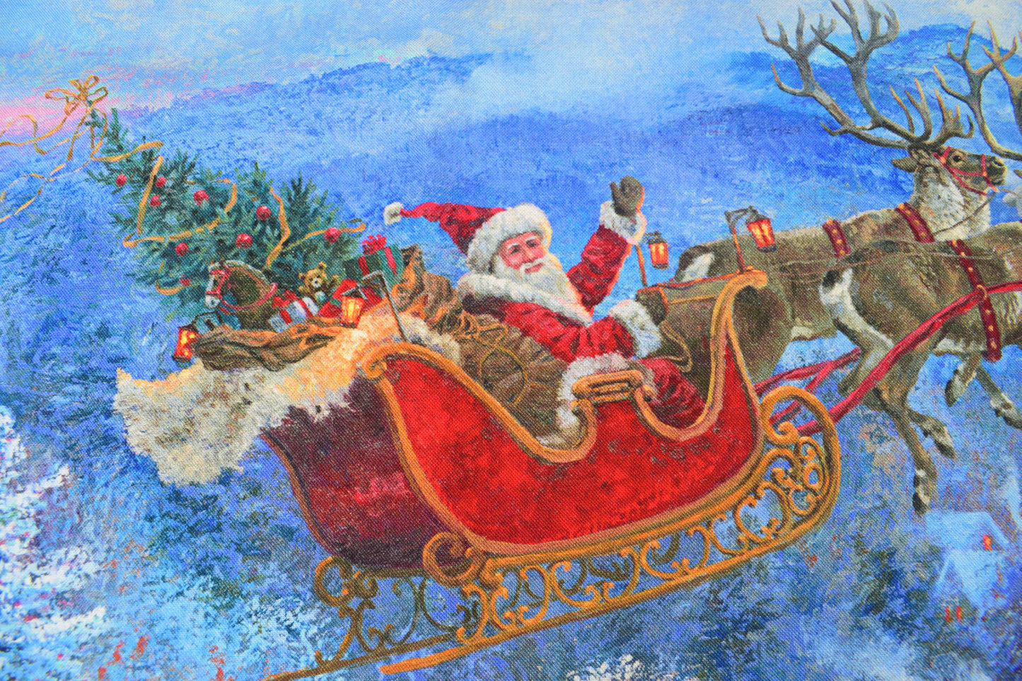 Night before Christmas fabric panel, cotton Quilting panel - The Quilt Sanctuary
