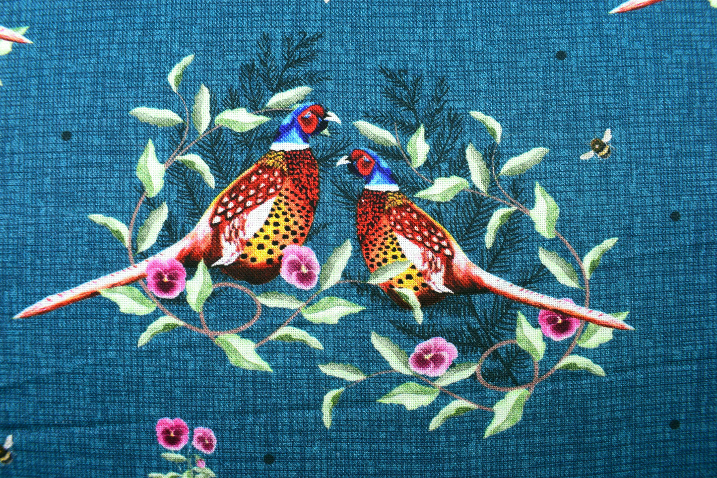 Country Pheasant Wreath Quilting Cotton - Price by the Half Metre