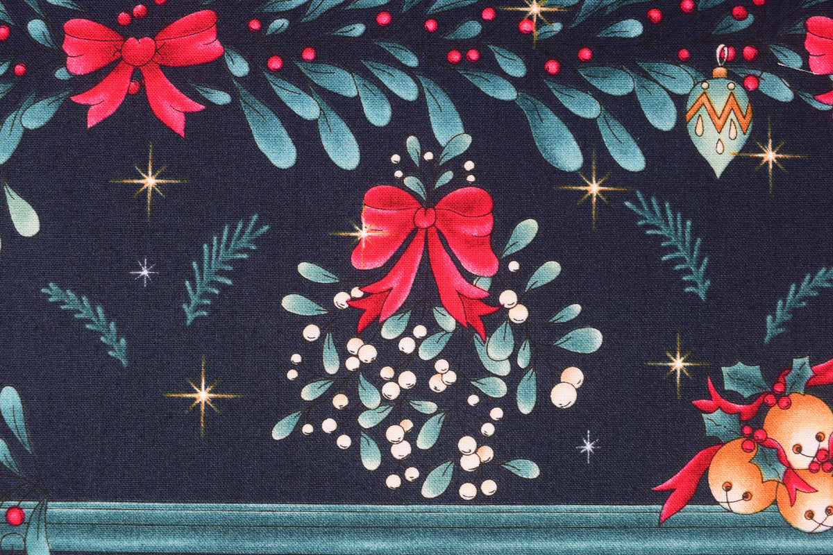 Christmas Fireplace Advent Calendar Quilt Panel with 25 Stockings - PANEL ONLY