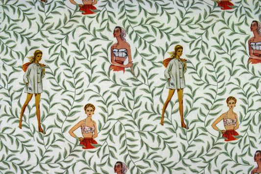Beach Girls and Vine Quilting Fabric - Price by the Half Metre