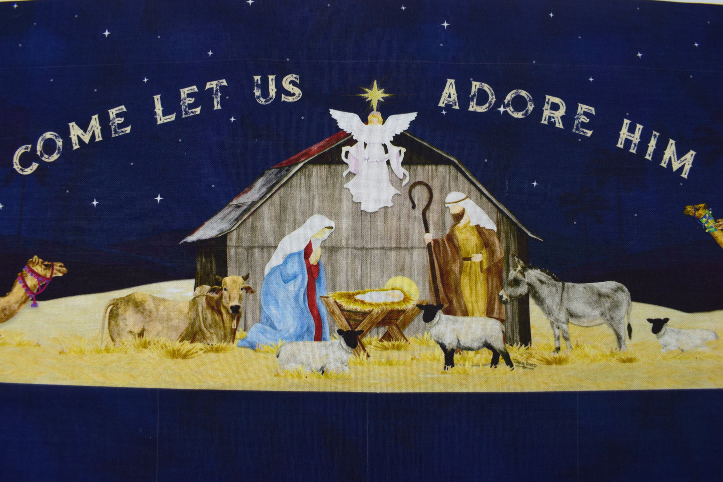 Traditional fabric advent calendar panel, reusable advent calendar