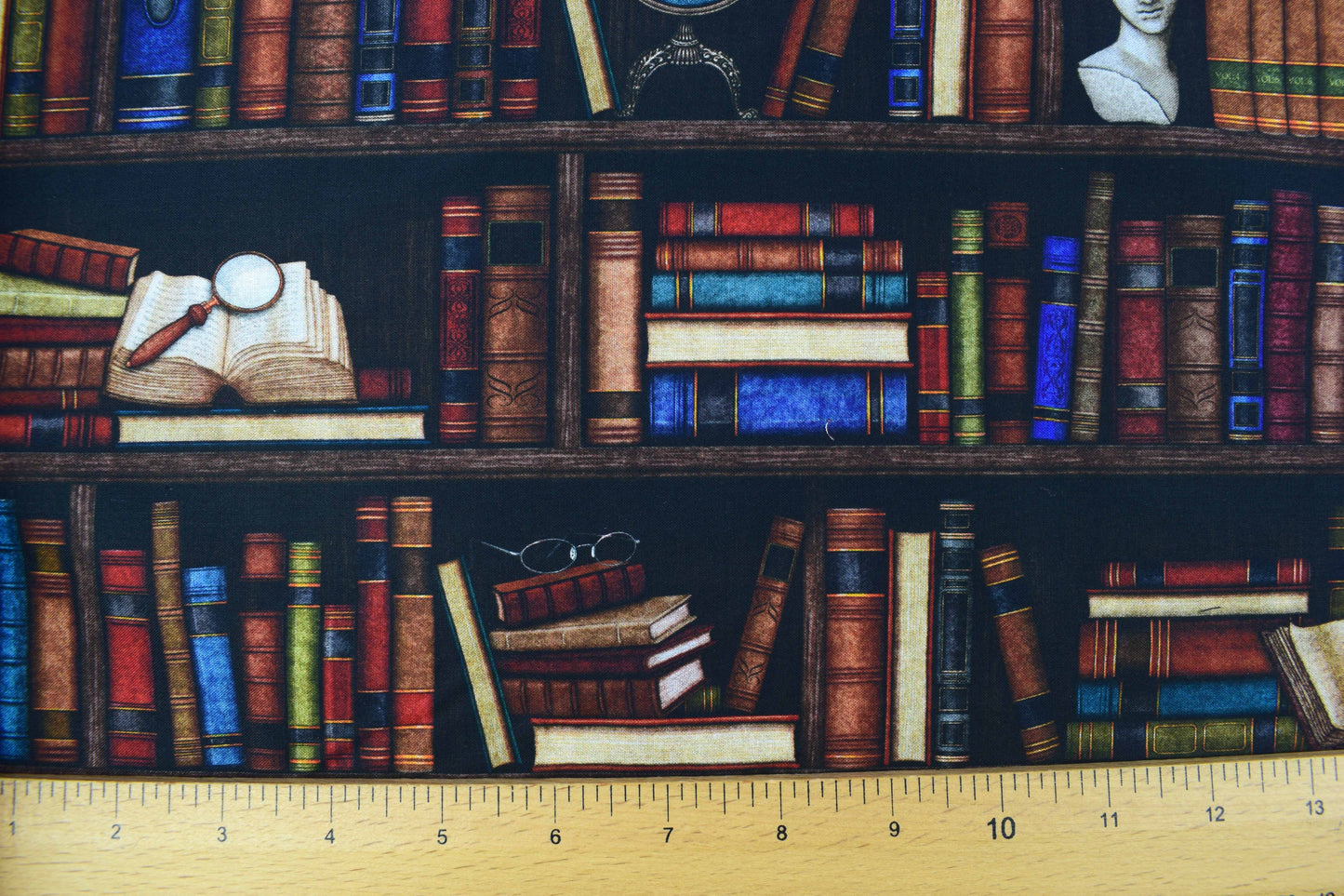 Book fabric, Library cotton quilting fabric - Price by the Half Metre