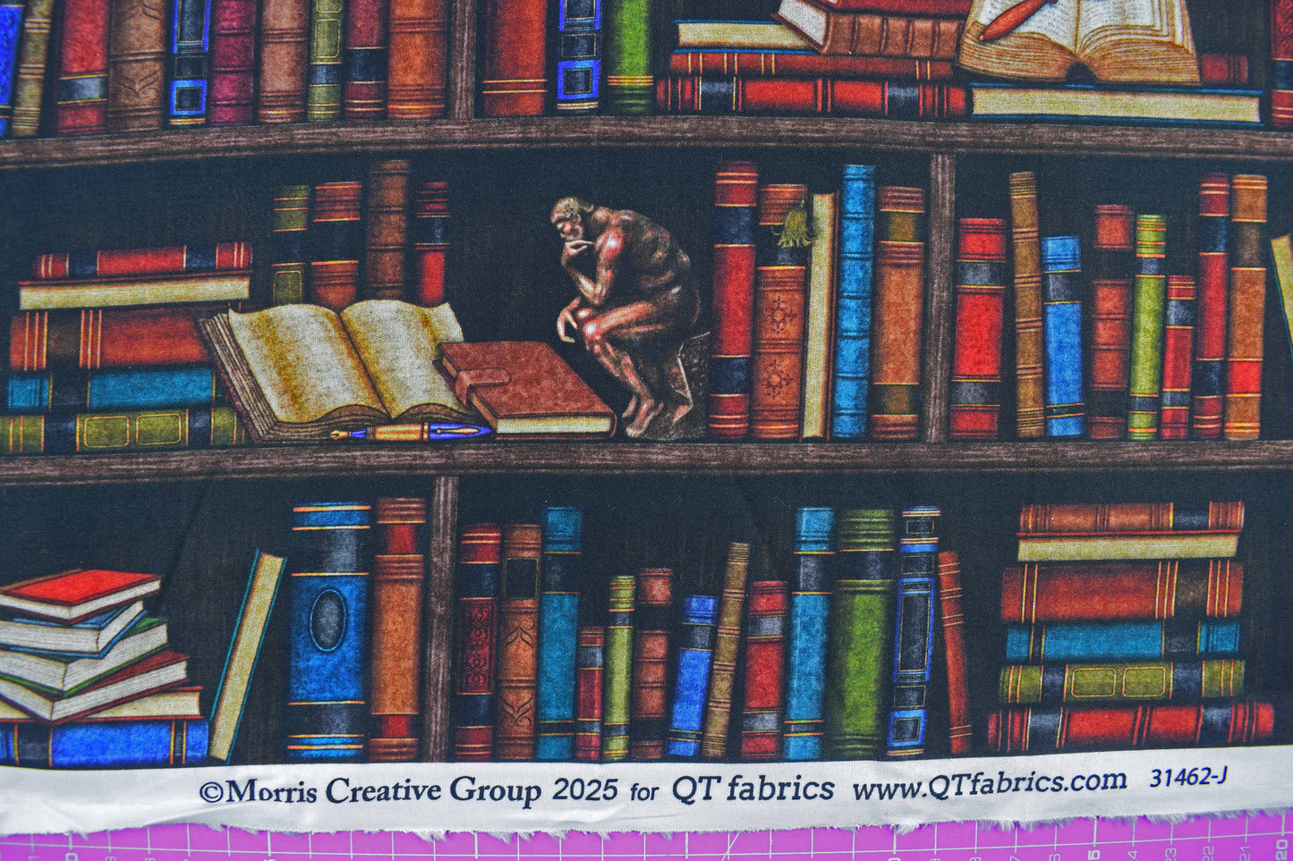 Book fabric, Library cotton quilting fabric - Price by the Half Metre