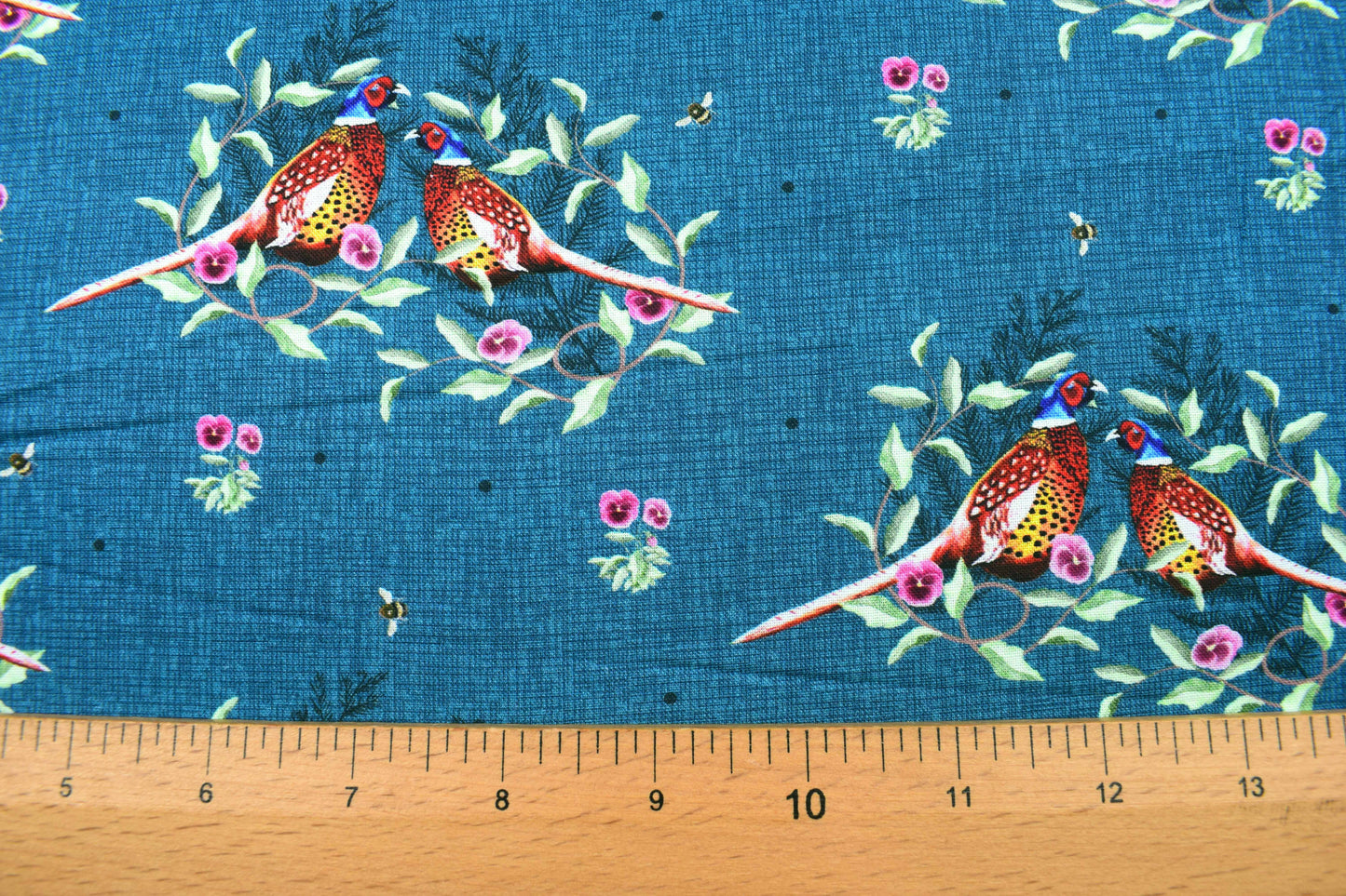 Country Pheasant Wreath Quilting Cotton - Price by the Half Metre