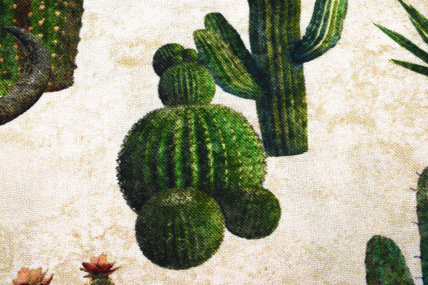 Cactus and Steer Fabric, Sedona Spirit Quilt Cotton - Price by Half Metre