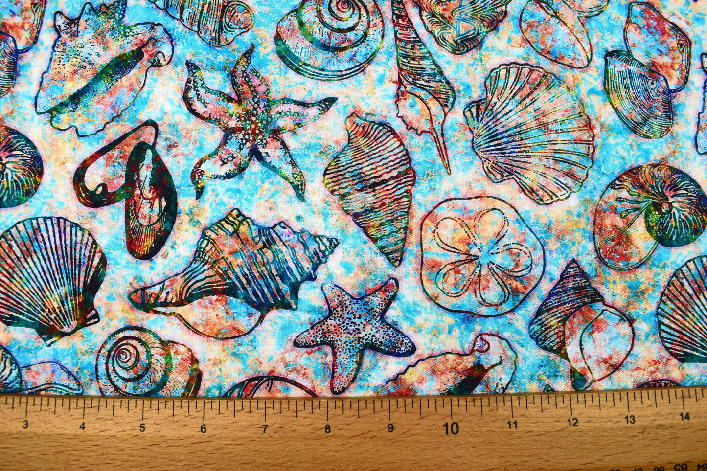 Seashell Fabric, Quilting fabric, cotton fabric, Oceana - Price by the Half Metre