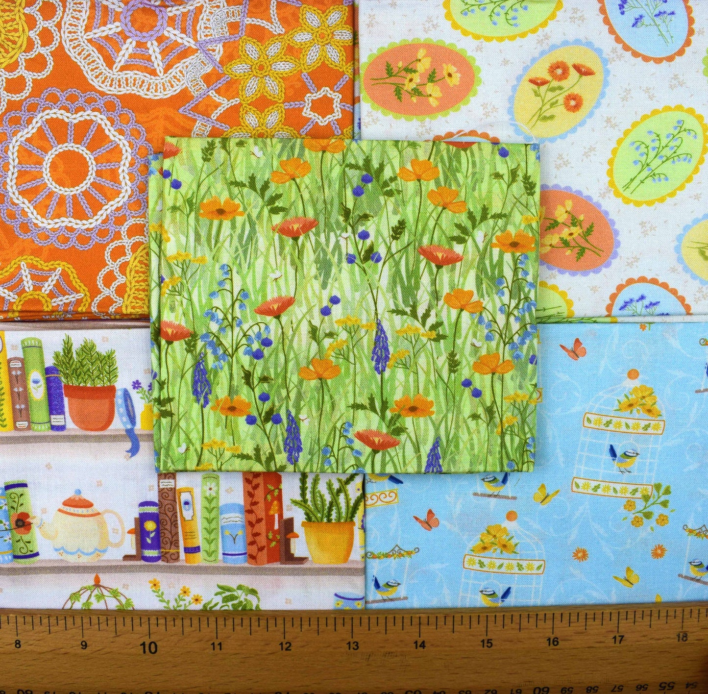 Wildflower Meadow fat Quarter Bundle, quilting fabric by Alexandra Holt - The Quilt Sanctuary