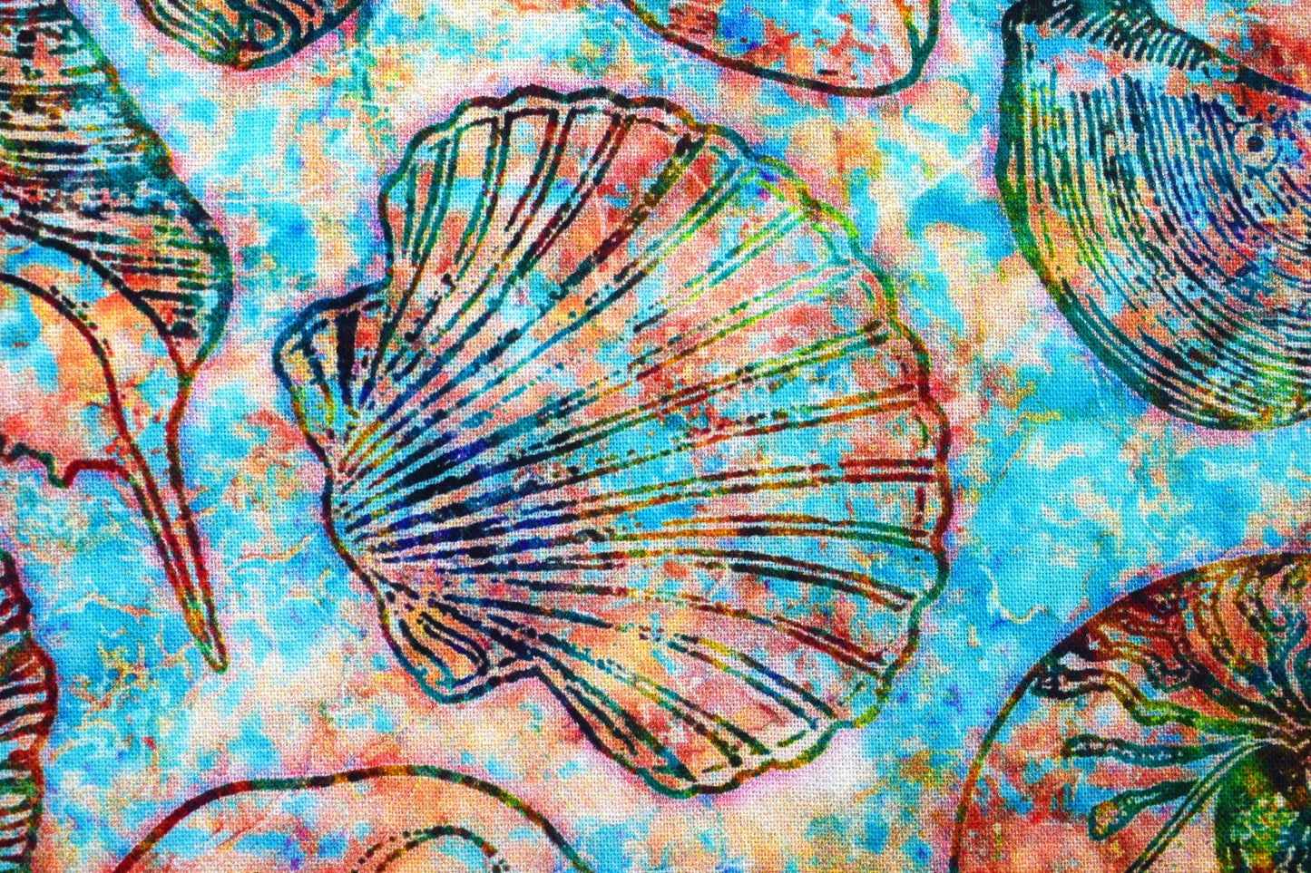 Seashell Fabric, Quilting fabric, cotton fabric, Oceana - Price by the Half Metre