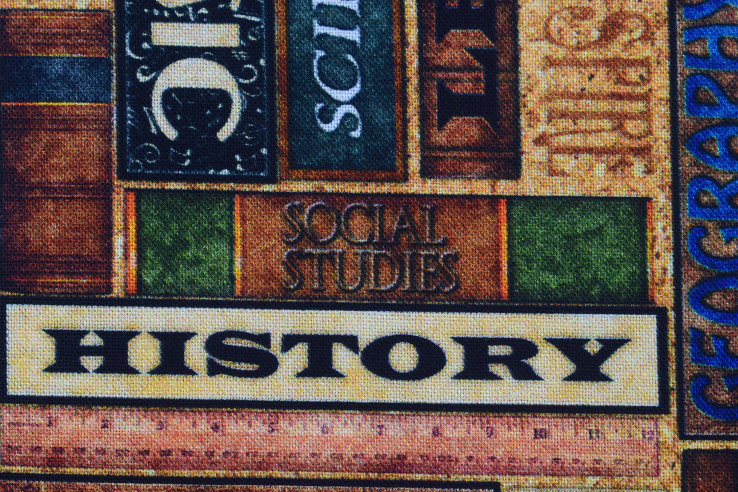 Stack of books Fabric, cotton quilting fabric - Price by the Half Metre