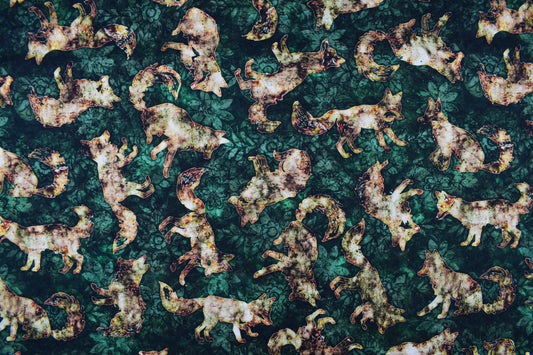 Wild Wood fox fabric, Quilting fabric, cotton fabric - Price by the Half Metre - The Quilt Sanctuary