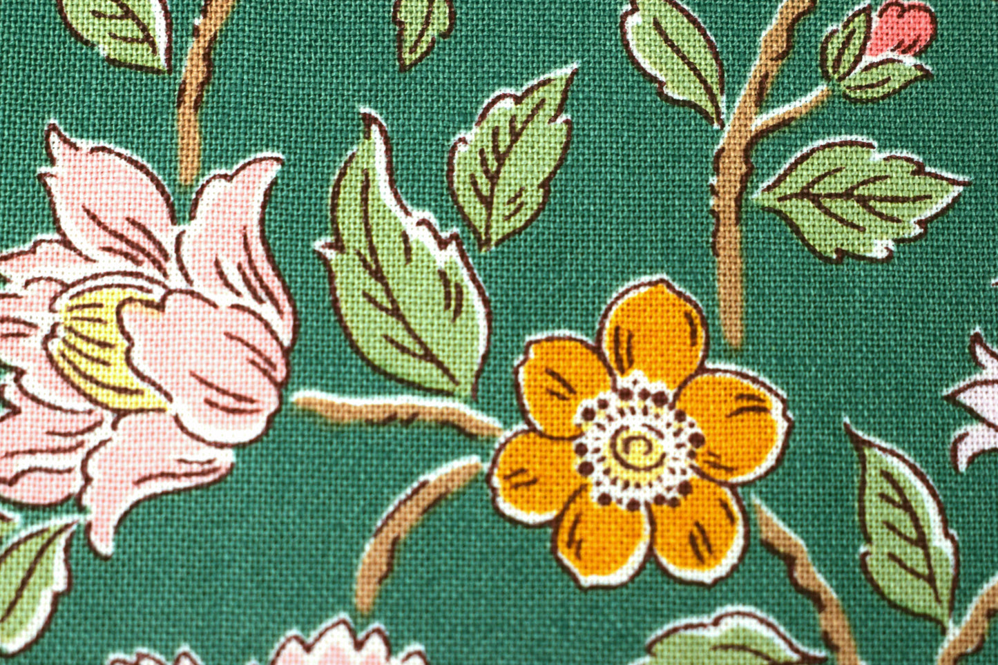 Green Northanger Abbey floral cotton quilting fabric inspired by Jane Austen - Price by Half Metre