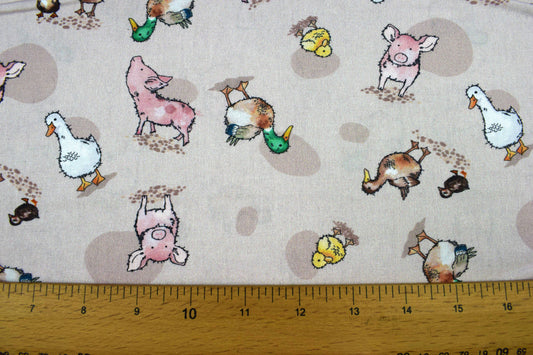 Cute Farm yard Cotton Quilting - price by the Half Metre - The Quilt Sanctuary