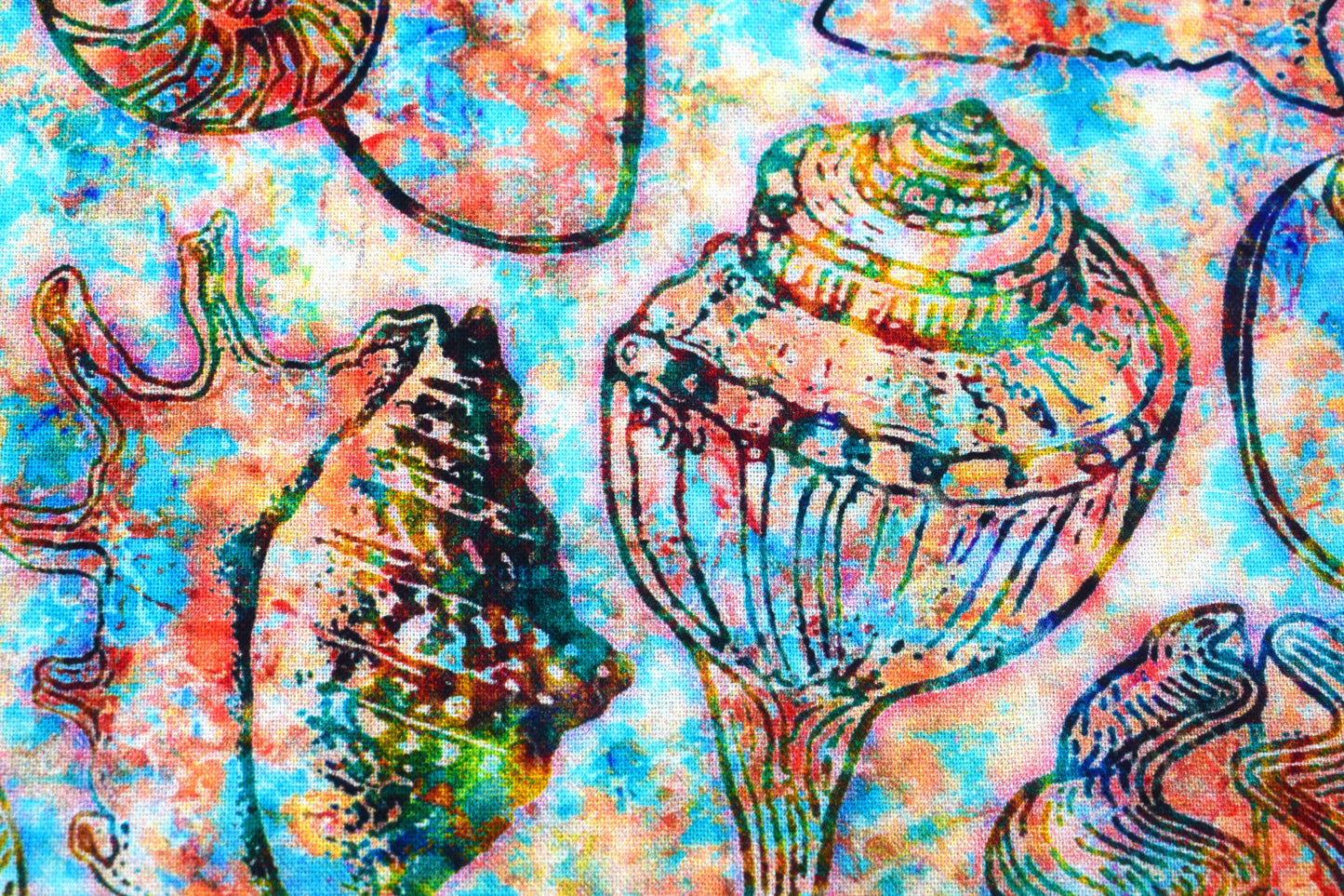 Seashell Fabric, Quilting fabric, cotton fabric, Oceana - Price by the Half Metre