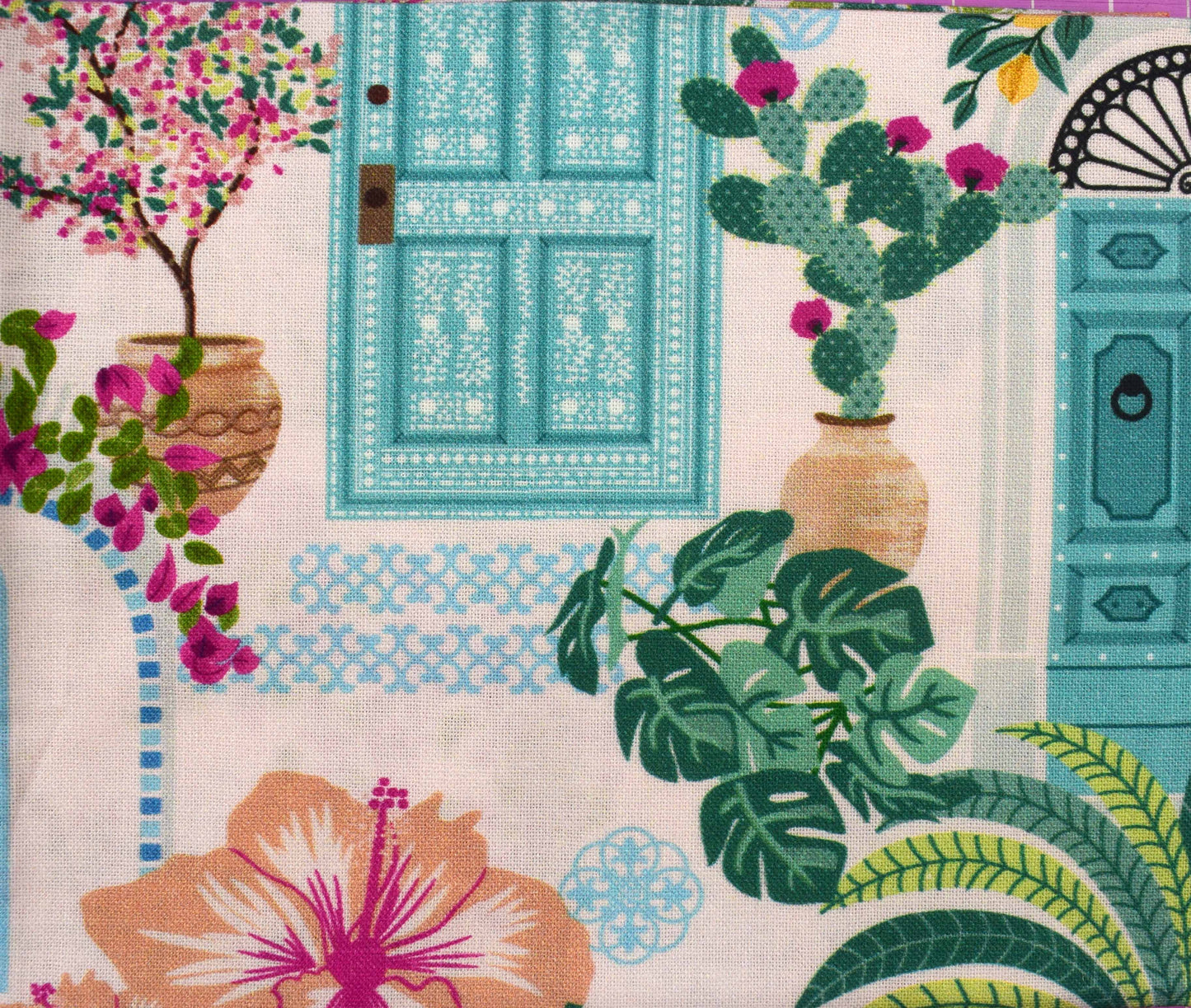 Mediterranean Tropical Cotton Fat Quarter Bundle – Birds Lemons Geckos Prints