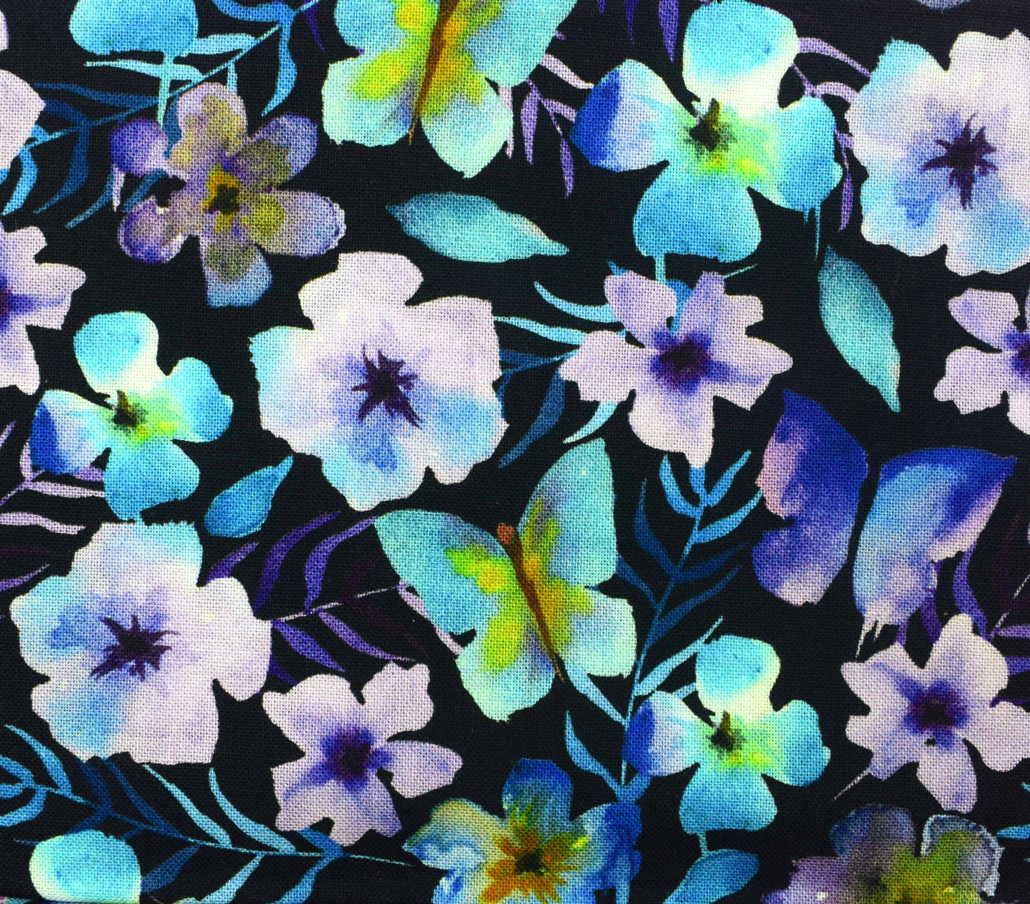 Vivid Water colour fat Quarter Bundle, pastel cotton fabric, Wildflower prints - The Quilt Sanctuary