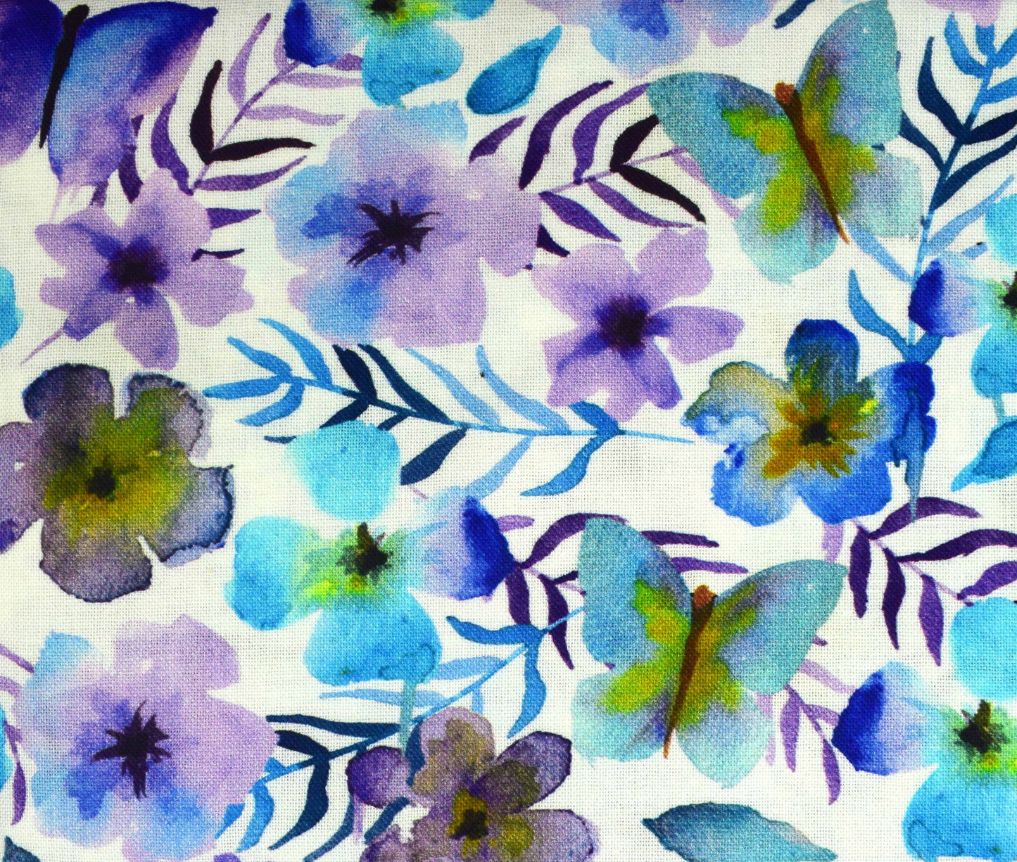 Vivid Water colour fat Quarter Bundle, pastel cotton fabric, Wildflower prints - The Quilt Sanctuary