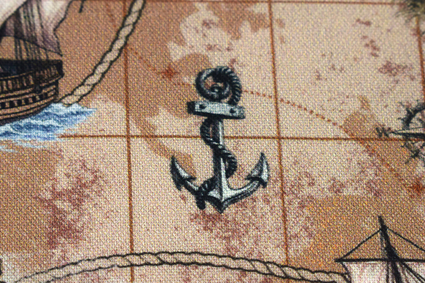 Nautical Map Fabric, Vintage Ship, Lighthouse, & Anchor Print Quilting Cotton - Price by Half Metre - The Quilt Sanctuary