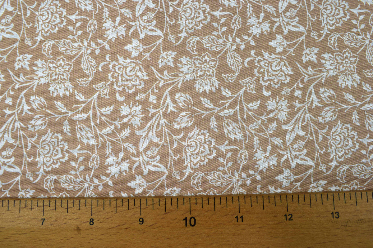 William Morris Brentwood cotton Quilting Fabric – Olive Orchard - Price by the Half Metre