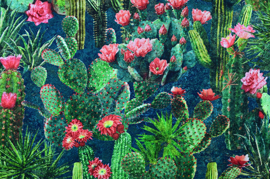 Packed Cactus Design Quilting Fabric - Sedona Spirit Range - Price by Half Metre - The Quilt Sanctuary