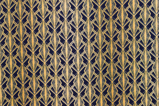 Art Deco Gold Diamond Geometric Quilting Fabric - Price by the Half Metre - The Quilt Sanctuary