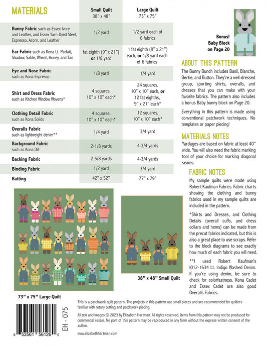 The Bunny Bunch Quilt Pattern by Elizabeth Hartman - PATTERN ONLY - The Quilt Sanctuary