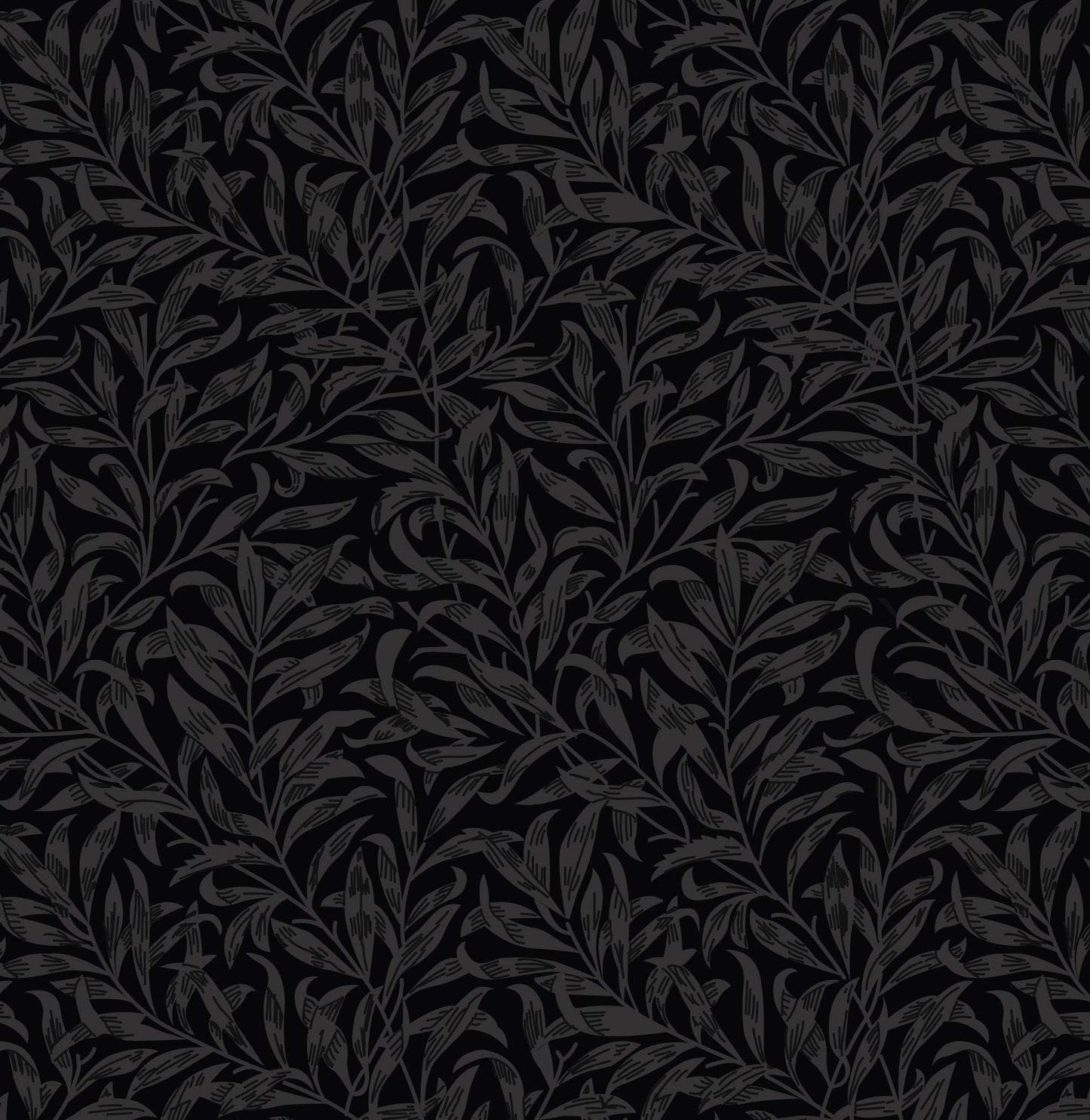 William Morris Willow bough, Black Quilting fabric, cotton fabric - Price by the Half Metre - The Quilt Sanctuary