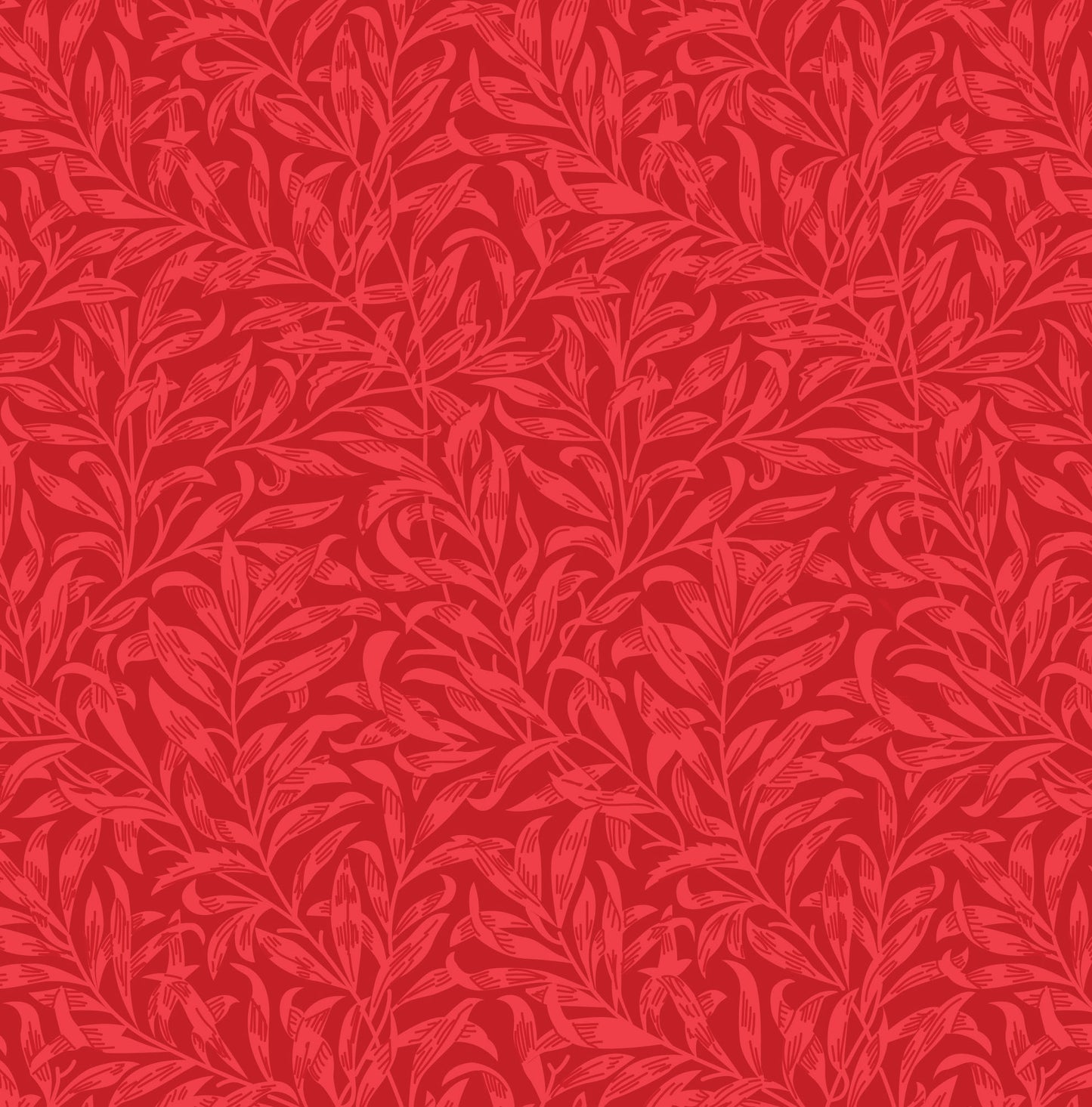 William Morris Willow Bough, Red Quilting fabric, cotton fabric - Price by the Half Metre - The Quilt Sanctuary