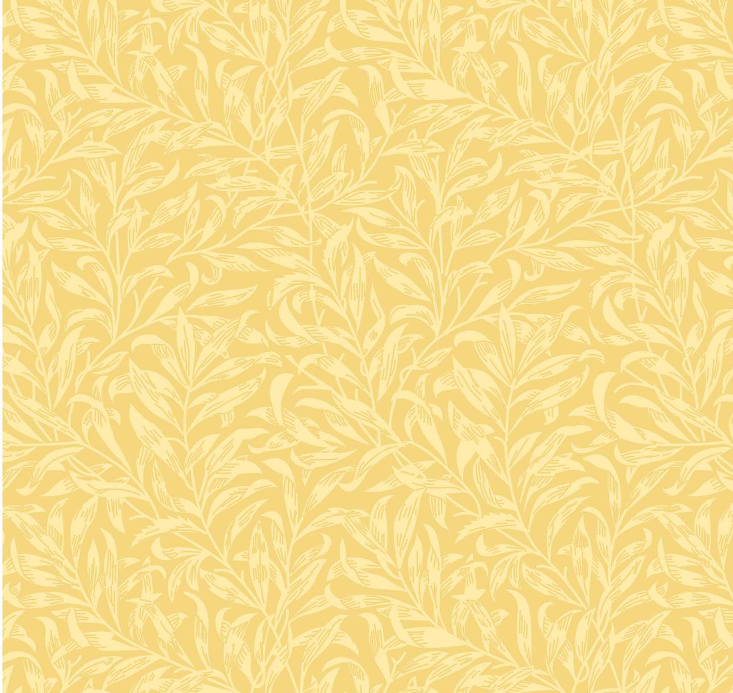 Pastel Yellow William Morris Willow Bough, Quilting fabric, cotton fabric - Price by the Half Metre - The Quilt Sanctuary