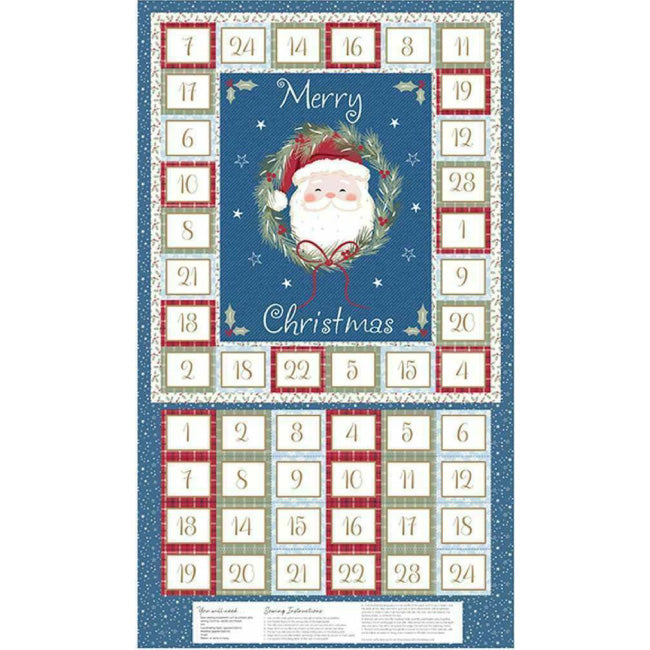 Reusable Santa Advent Calendar Fabric Panel – Quilting Craft Christmas Sew
