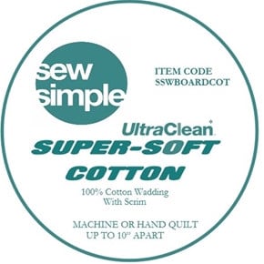 Sew Simple Super-Soft 100% Cotton Wadding - 124 inches wide - price per half metre The Quilt Sanctuary