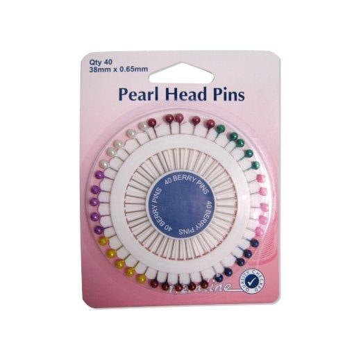sewing pins, Pearl head pins, 38mm x 0.65mm, straight pins, quilting pins, berry pins, patchwork pins, quilting gift The Quilt Sanctuary