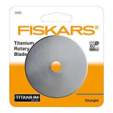 Rotary cutter Blade, Fiskars 60mm rotary blade, replacement rotary cutter blade, Titanium rotary cutter, Titanium blade, Fiskars blades The Quilt Sanctuary