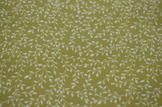 lime green fabric, vine pattern Quilting fabric, cotton fabric, dressmaking fabric, Price by the Half Metre The Quilt Sanctuary