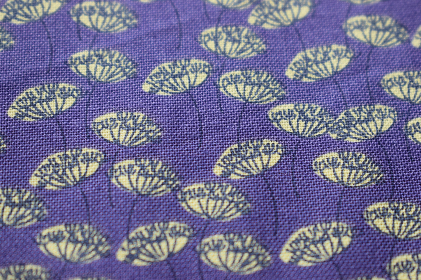 Purple fabric,Quilting fabric, yellow seeds, floral fabric, by inprint Jane Makower - Seedheads 44 inch wide The Quilt Sanctuary