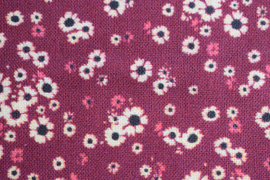 burgundy floral fabric, flower Quilting fabric, cotton fabric, burgundy fabric, Price by the Half Metre, The Quilt Sanctuary
